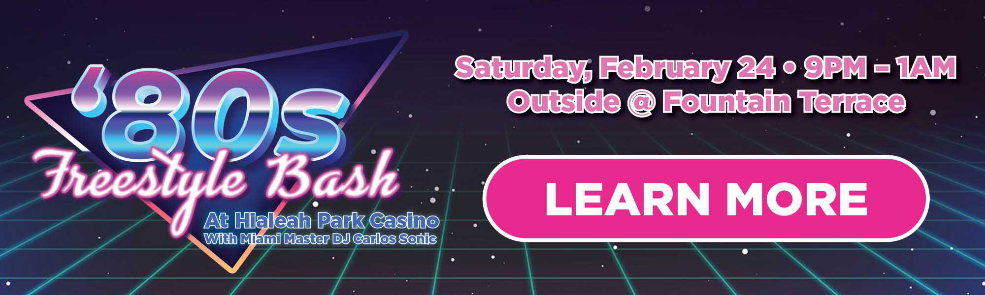 80s Freestyle Bash at Hialeah Park Casino with Miami Master DJ Carlos Sonic