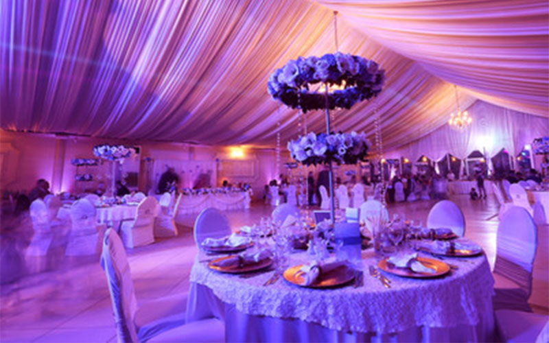 Reception in a tent