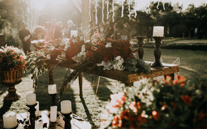 Outdoor wedding reception