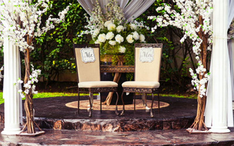 Two chairs for the Groom and Bride